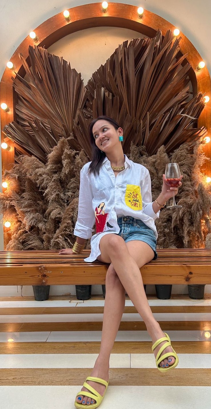 Sit Like A Girl Cotton White Full Sleeves Shirt - Image 4