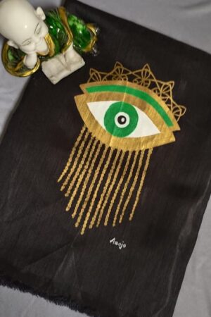 Golden evil eye blouse fabric