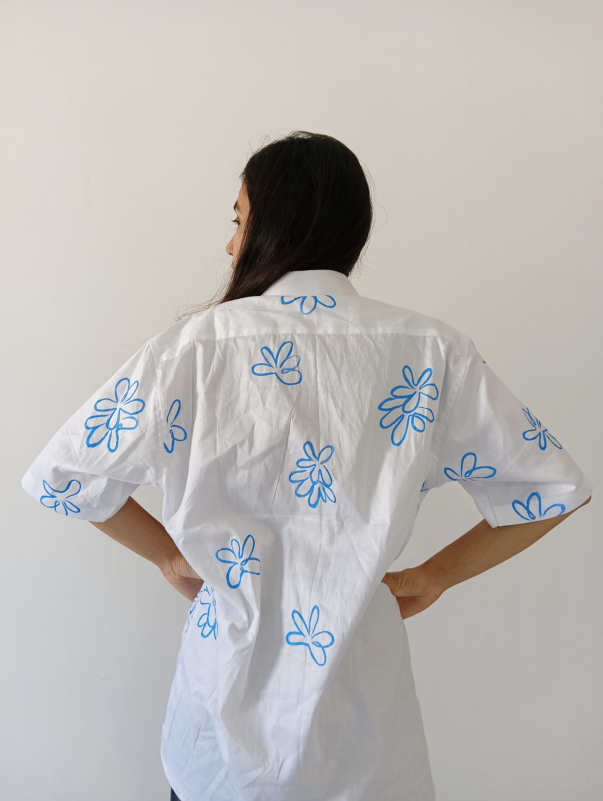 White oversized shirt for women