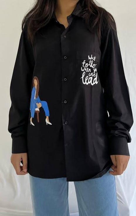 Black full sleeves shirt for women