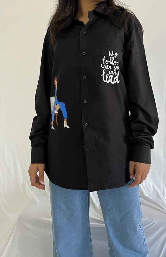 Black full sleeves shirt for women