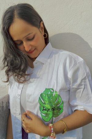 Oversized cotton shirt for women