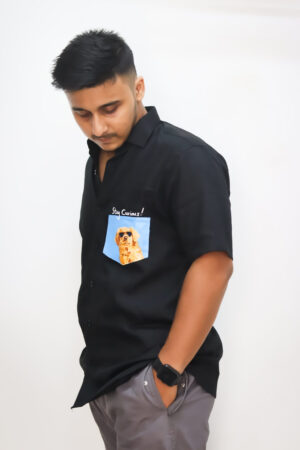 Black half sleeves shirt for men