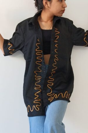 black oversized shirt for girls