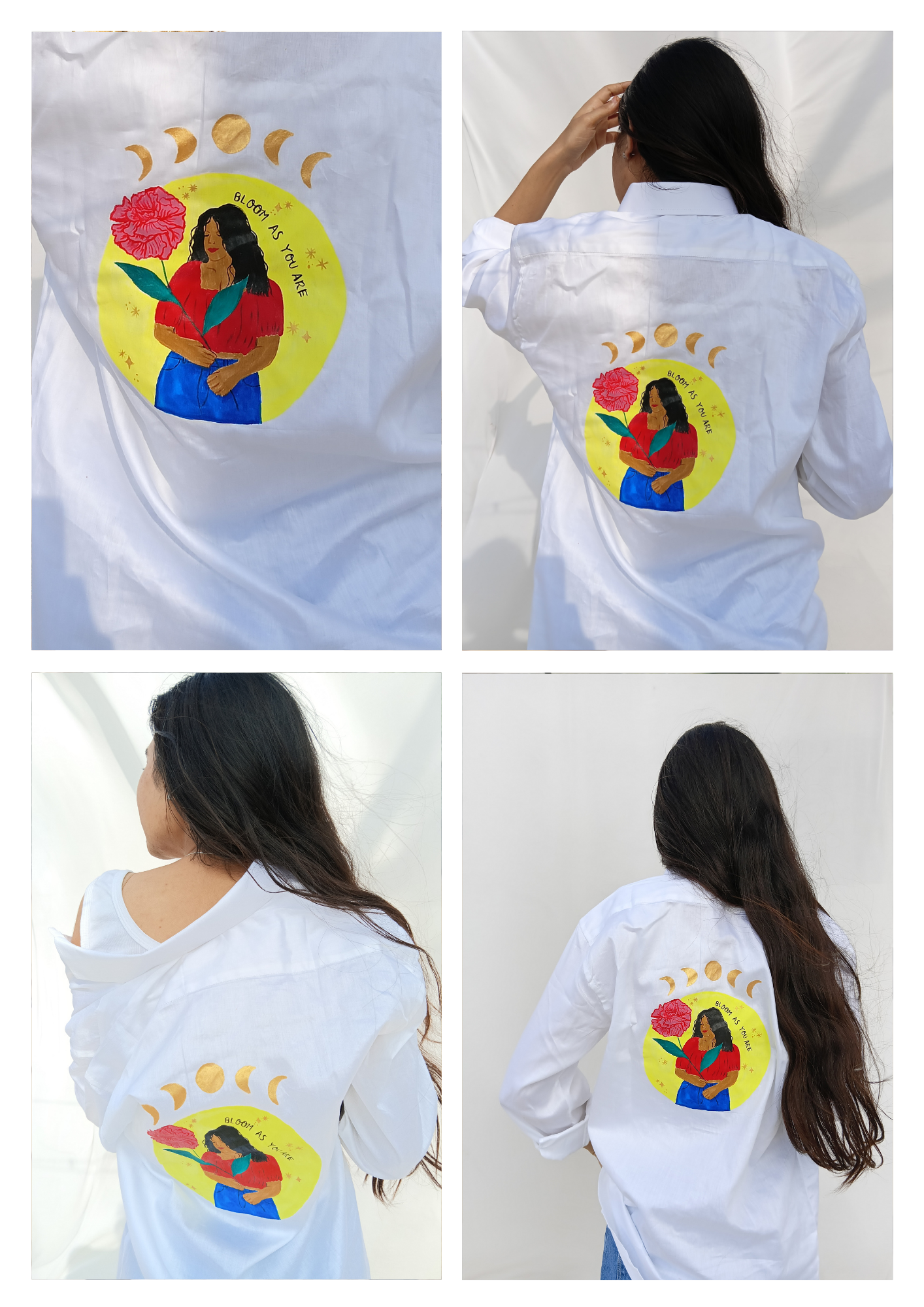 Bloom As You Are Girl White Full Sleeves Cotton Shirt - Image 4