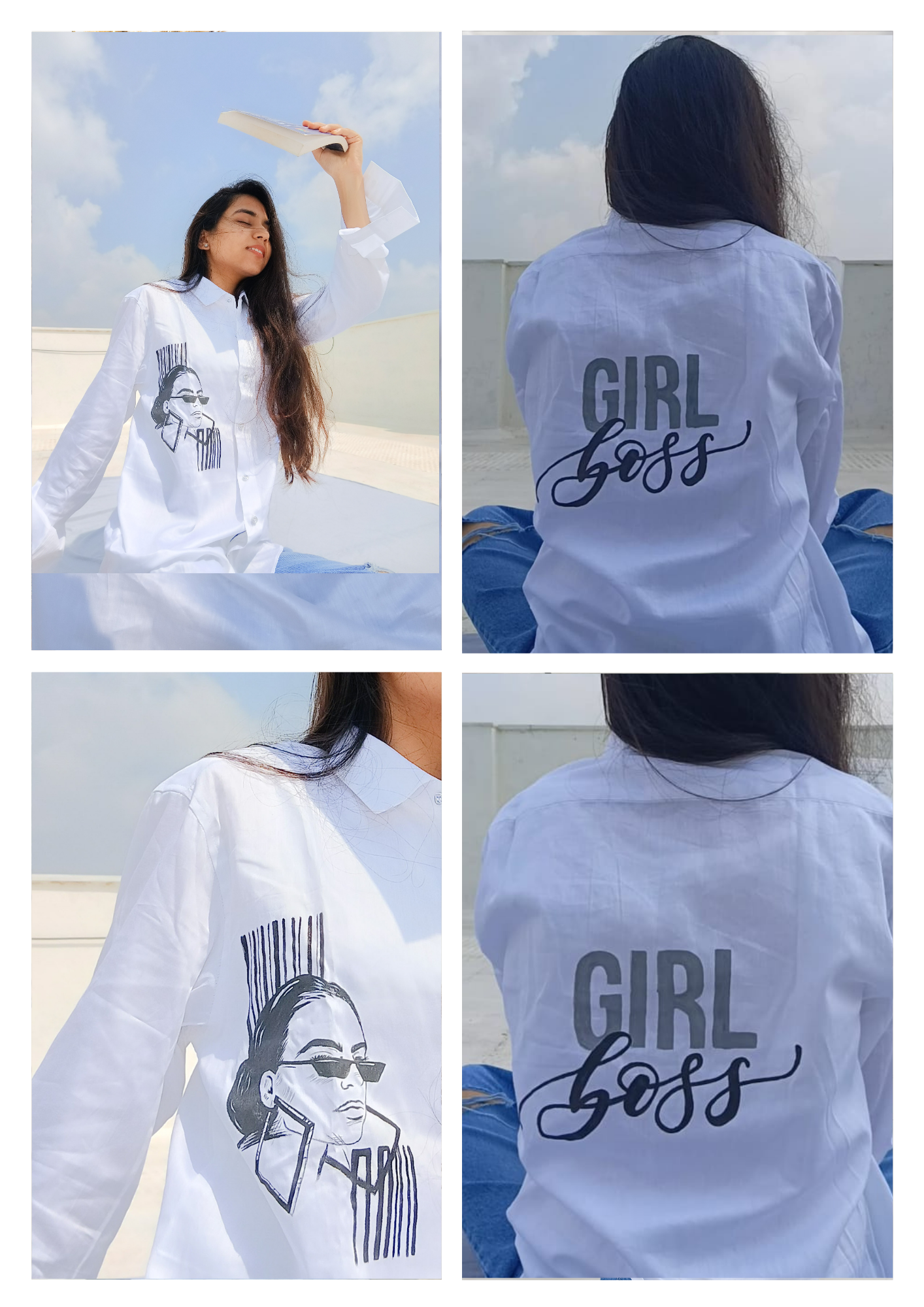 White cotton shirt for women