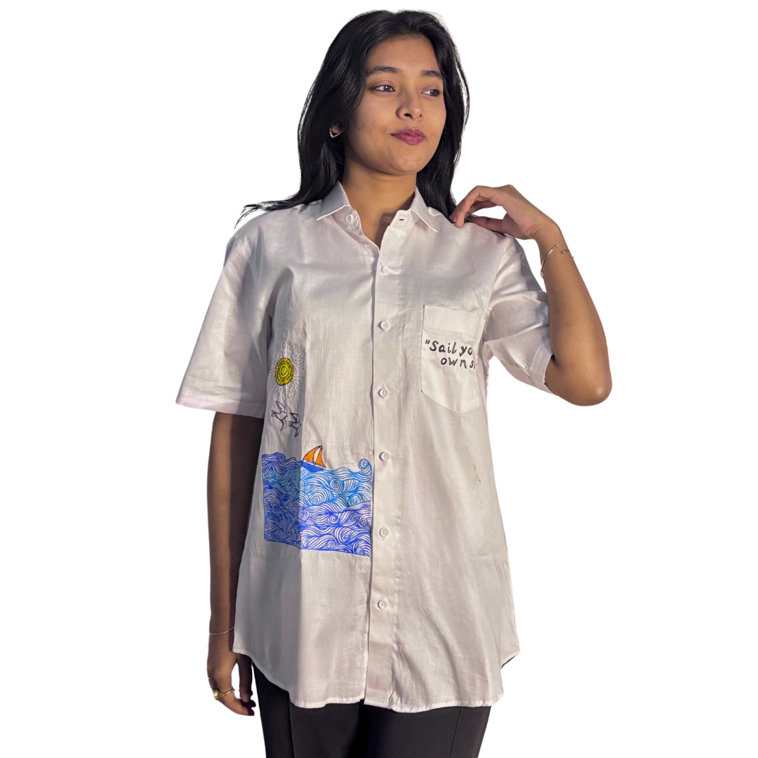 Women White cotton shirt