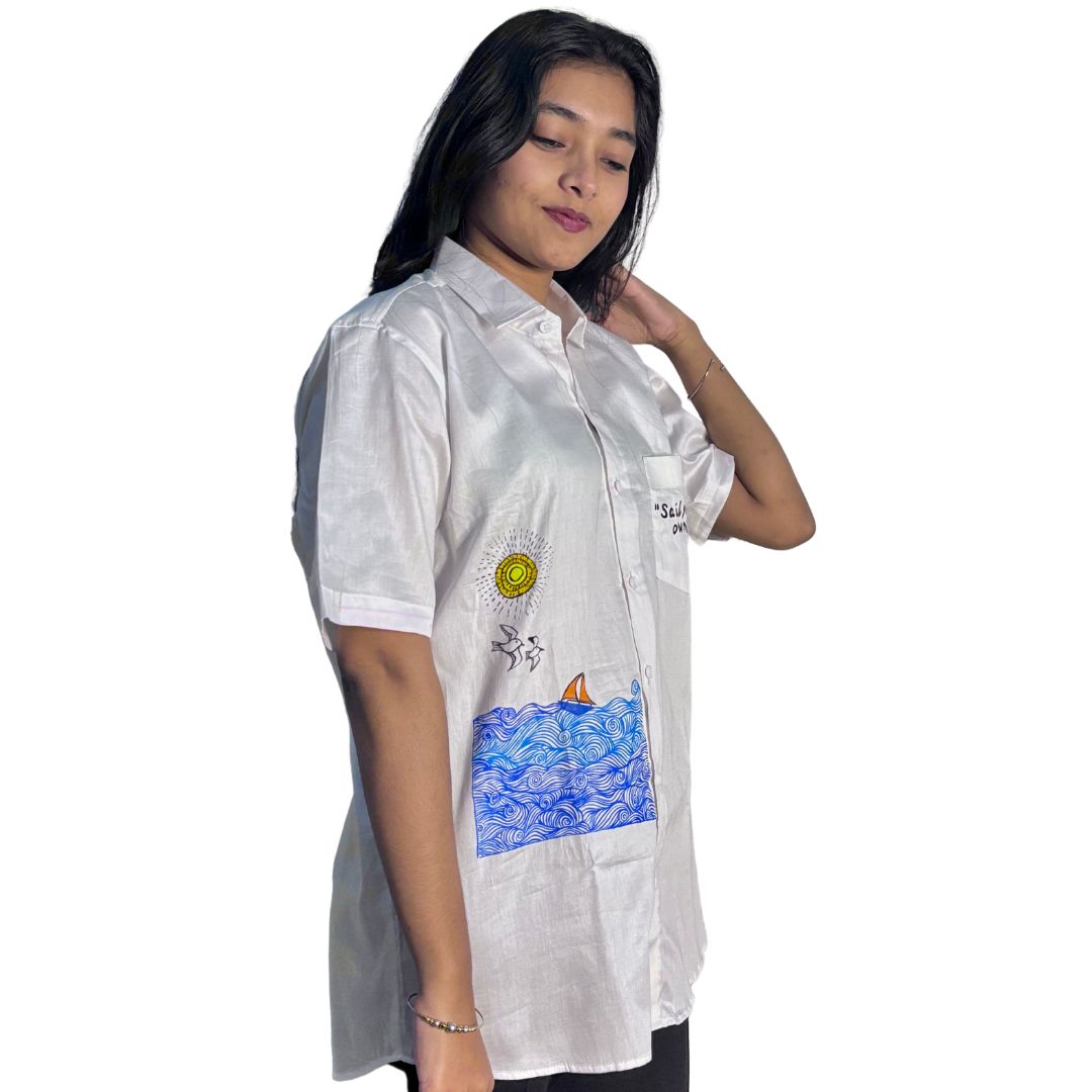 Women White cotton shirt
