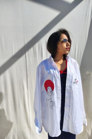 printed oversized shirt for women