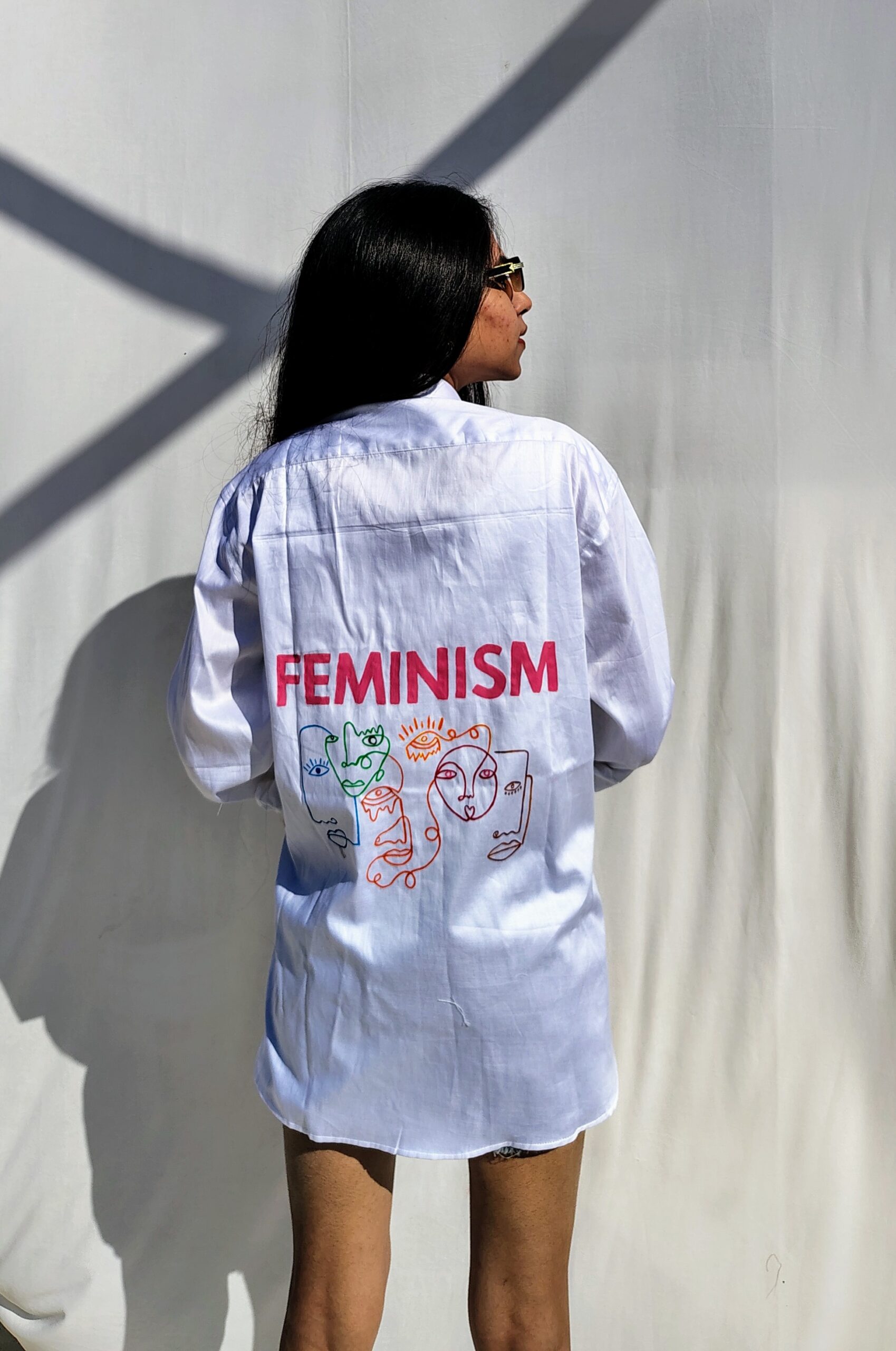 Pretty Hell Feminism White Cotton Shirt – Aaojo