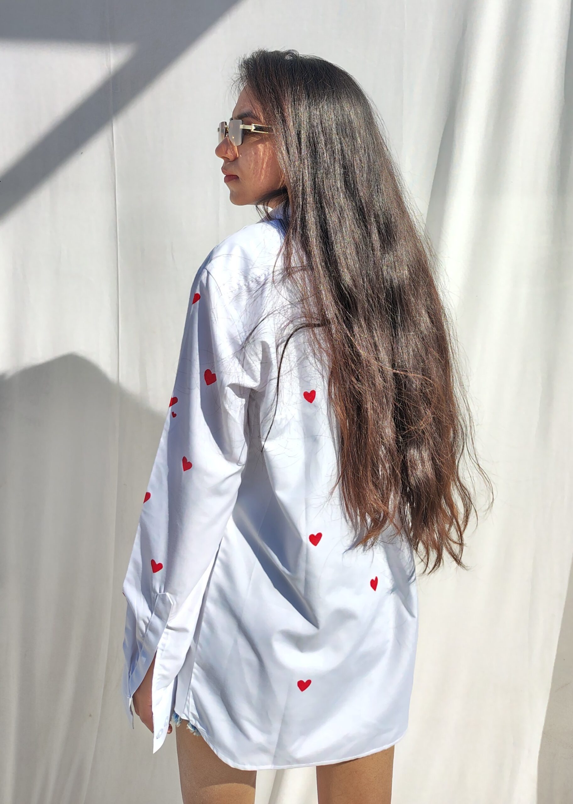 heart white shirt for women