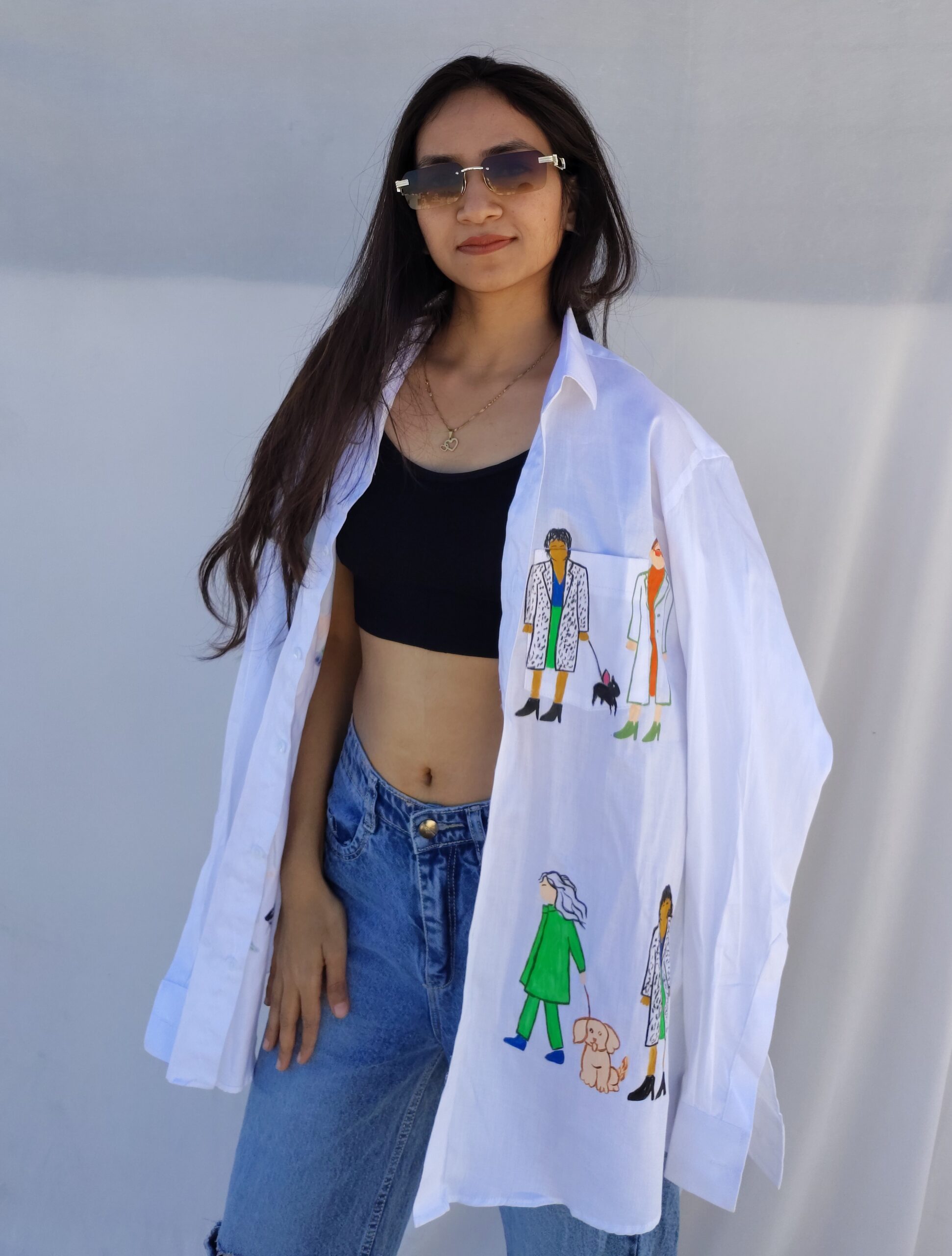 Oversize white cotton shirt