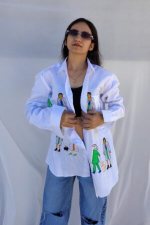 Oversize white cotton shirt