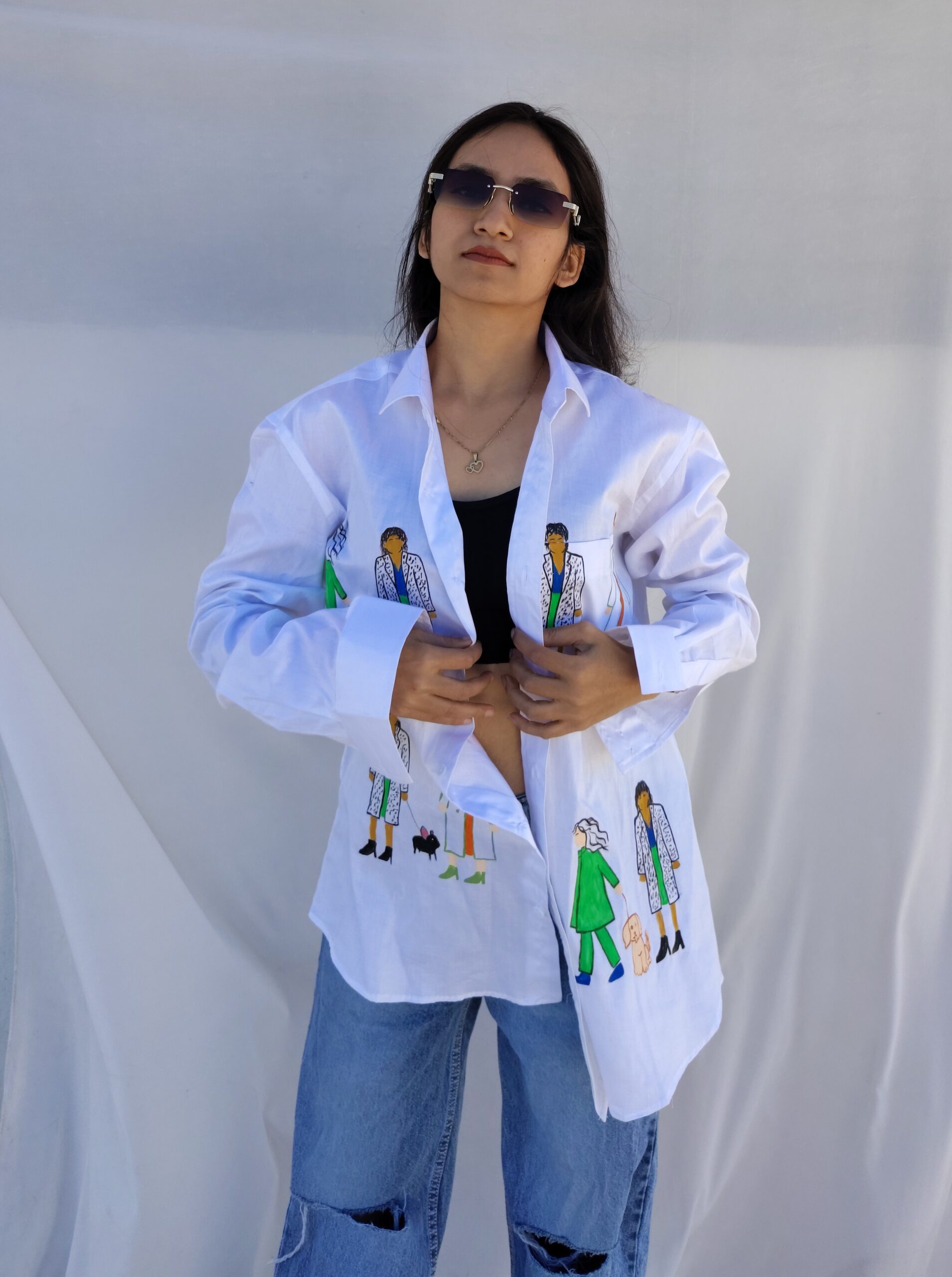 Oversize white cotton shirt