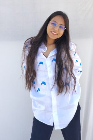 printed oversized shirt for women