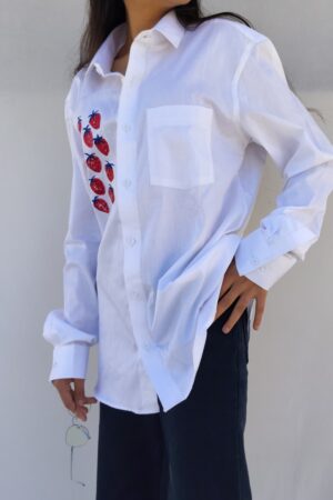 White full sleeves cotton shirt for women